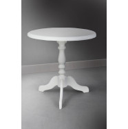 Кофейный стол Одиссей белый деревянный 67,5x70 см MDF шпонированный дубом арт: А0028016  А0028016