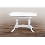 Обеденный стол Шервуд 120(+40)x80 см белый MDF массив сосны для кухни арт: А0044689  А0044689