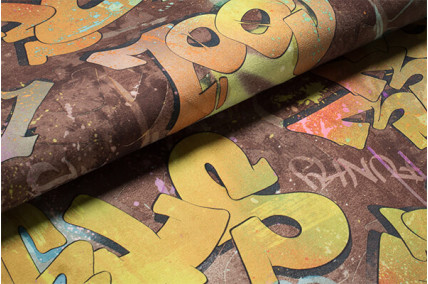 Мебельная ткань Graffity Принт 01 Разноцветный Тематические Категория 2 SILK