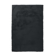Ковер пушистый Rabbit Anthracite d-160 Round черный круглый  APP-K488