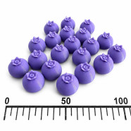 Набор мини фигурок Голубика Mini Blueberry 16×16×14 мм, фиолетовый, 100 шт с наклейками | декор для кофейных стаканчиков, крышек, напитков, десертов, упаковки и рукоделия  DEC-00003