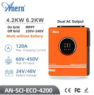 Гибридный инвертор ANERN 24V/230V 4200 VA 4.2 кВт MPPT 120A чистый синус, солнечный  AN-SCI-ECO-4200W