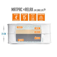 Матрас ортопедический беспружинный анатомический с латексом и Memory Foam, двусторонний, разная жесткость, высота 21 см, до 130 кг, Relax LM STRONG, 160x200  IST-082115-160