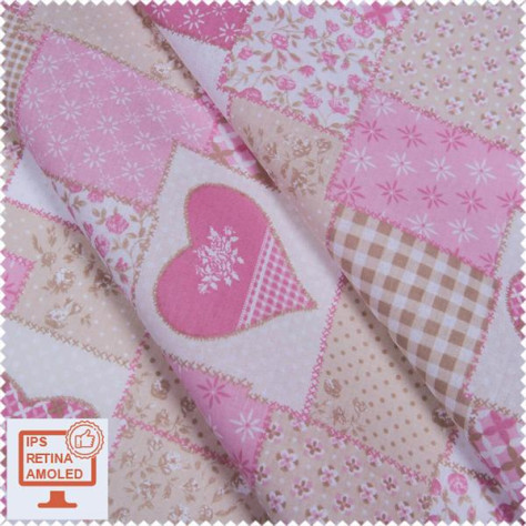Экокоттон печворк / patchwork розовый Арт.: SRTK-123765
