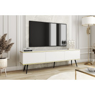 Тумба под телевизор Perfect Home Oro / Оро 3-дверная с чёрными ножками RTV175 Белый  PH-000012376940