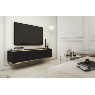 Тумба навесная под телевизор Perfect Home Оро / Oro 2-дверная RTV135 MDF Черный  PH-000012376960