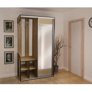 Шкаф-купе Бриз дуб сонома ДСП с зеркалом 225x120x40 см арт: А0045029  А0045029