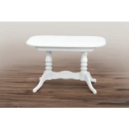 Обеденный стол Шервуд 120(+40)x80 см белый MDF массив сосны для кухни арт: А0044689  А0044689