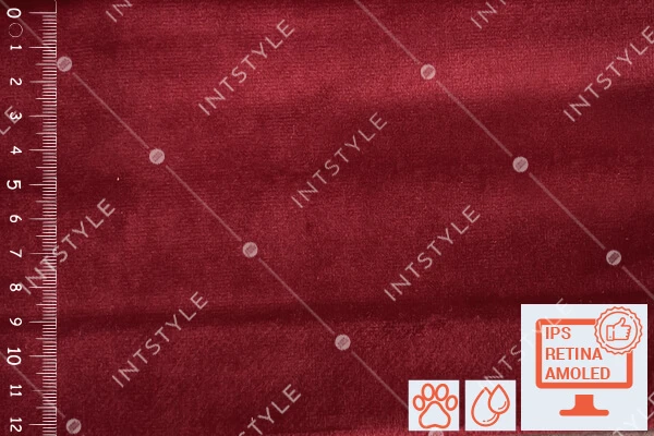 Меблева тканина Velour (Велюр) для ліжка дивану стільців Easy Clean 13 WINE Бордовий Однотон Категорія 3 BIBTEX