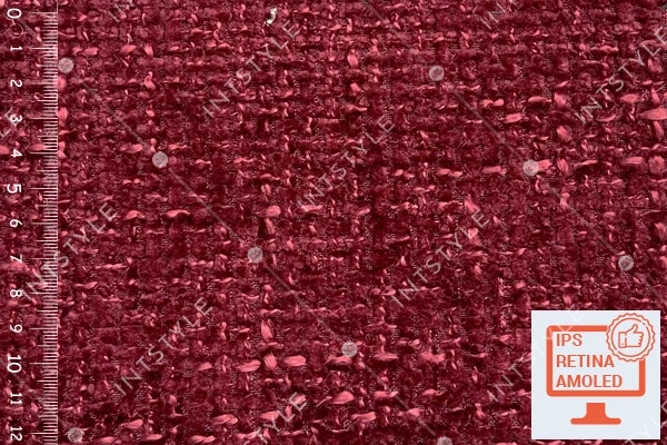 Мебельная ткань RENDER (Рендер) шенилл для дивана кресла кровати Рогожка 05 BORDO Бордовый Однотон Категория 12 FABRIC LAB