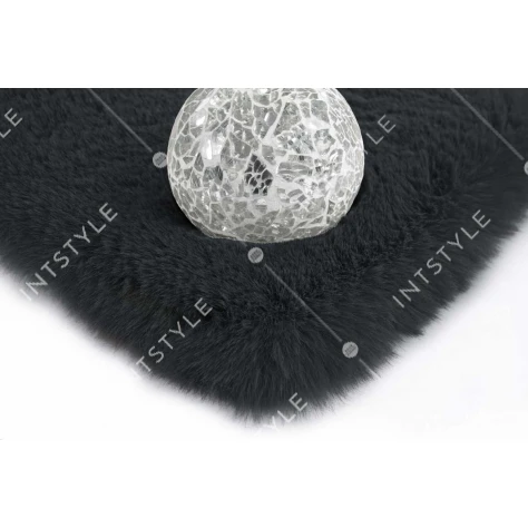 Килим пухнастий Rabbit Anthracite 80х150 чорний ліжко на підлогу в спальню приліжковий Арт.: APP-K487 - Фото 3