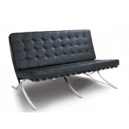 Диван Барселона 2-х місцевий чорний  SDM-002204