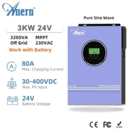 Гибридный инвертор ANERN 24V/230V 3200 VA 3000 Вт 3 кВт MPPT 80A чистый синус, солнечный  AN-SCI-ECO-3000W
