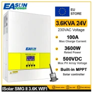 Гибридный инвертор EASUN 24V/230V 3.6 кВт 3600 Вт MPPT 100A WIFI чистый синус, солнечный  SMG-II-3.6KW-WIFI