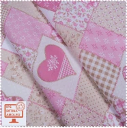 Экокоттон печворк / patchwork розовый  SRTK-123765
