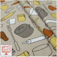 Ткань декоративная все для кухни / utensilios  SRTK-134292