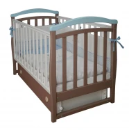 Ліжечко дитяче ЛД6 капучино-блакитний (маятник + ящик)  VRS-001032