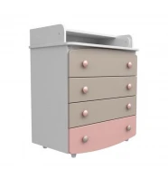 Комод пеленатор 900 капучіно / рожевий  VRS-001141