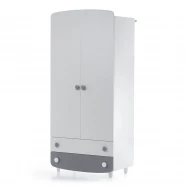 Шкаф №1 ДСП бело-серый  VRS-001085