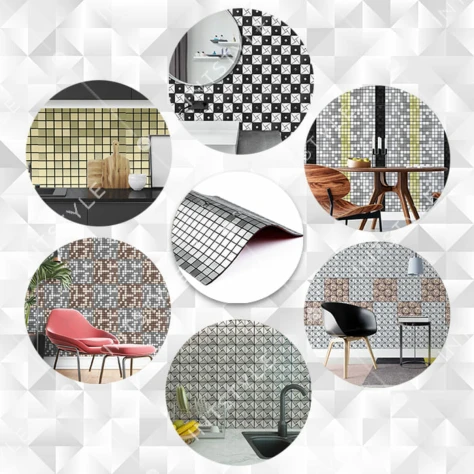 Самоклеющаяся алюминиевая плитка 300х300х3мм Серебряная мозаика со стразами SW-00001824 Арт.: SW-00001824 - Фото 5