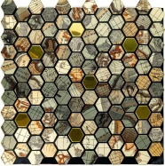 Самоклеющаяся алюминиевая плитка 300х300х3мм Золотая чешуя SW-00001934  SW-00001934