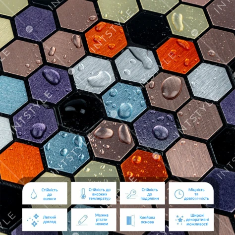 Самоклеющаяся алюминиевая плитка 300х300х3мм Цветная SW-00001935 Арт.: SW-00001935 - Фото 4