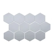 Зеркальный декор акриловый самоклеющийся 125*105мм серебро,12шт (D) SW-00002513  SW-00002513