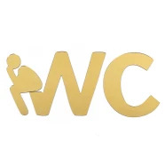 Зеркальный декор акриловый самоклеющийся WC золото, 3шт (D) SW-00002525  SW-00002525