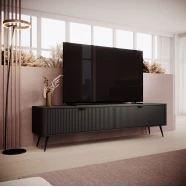 Тумба під телевізор Perfect Home Ланте / Lante 2-дверна з чорними ніжками 2D/200 Чорний  PH-000012376676