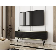 Тумба під телевізор Perfect Home Оро / Oro 2-дверна з чорними ніжками RTV135 MDF Чорний  PH-000012376933