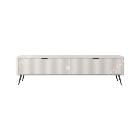 Тумба под телевизор Perfect Home Ланте / Lante 2-дверная с чёрными ножками 2D/200 Беж - Фото 5
